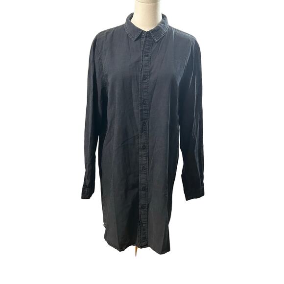 NEUW black Jean shirt dress medium effortless comfortable denim Classic cotton - Picture 1 of 5